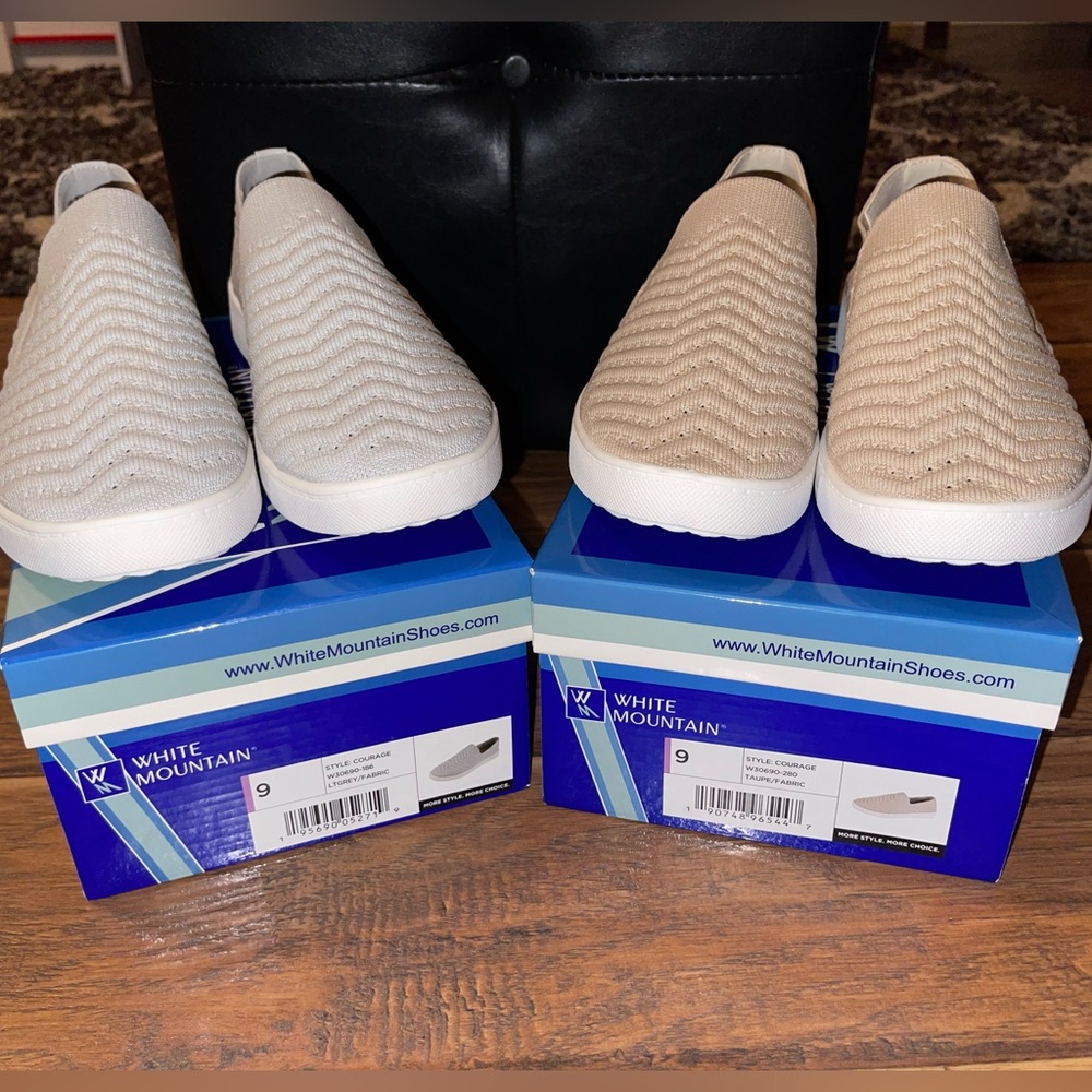 WHITE MOUNTAIN Shoes Courage Women's Slip-on Sneaker Size‎ 9 Bundle (2 Pairs)
